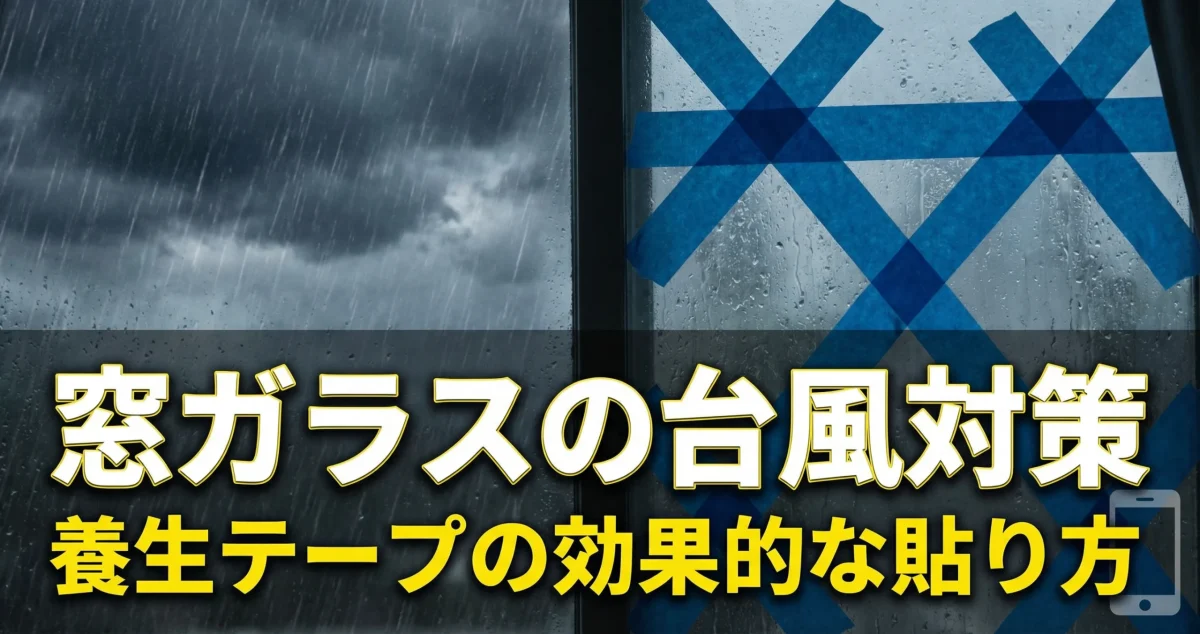 【窓ガラスの台風対策】養生テープの効果的な貼り方